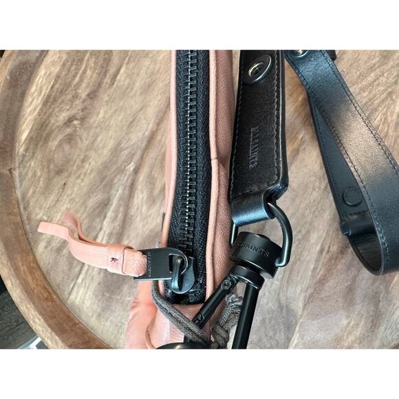 AllSaints NWT Eve Quilt Crossbody in Elasto Pink W/ Black Strap - Picture 11 of 16